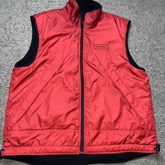 Polo Ralph Lauren Other - Vintage Polo‎ Sport Ralph Lauren Vest Reversible Mens Large Thermal Fleece 90s
